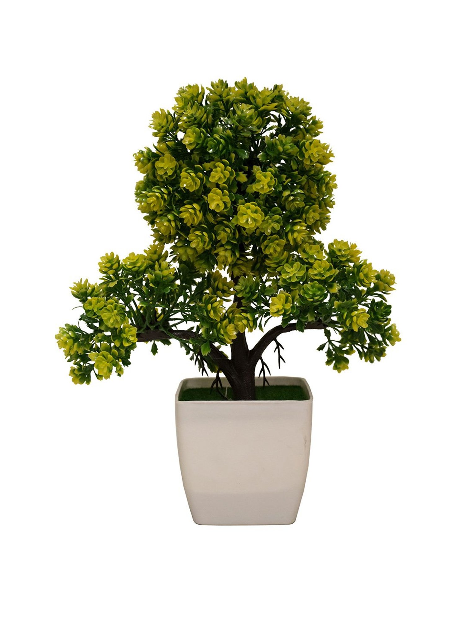 Amflix Yellow Artificial Bonsai Plant With Pot