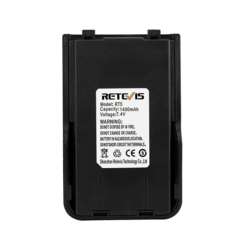 RT5 Two Way Radio Battery 1400mAH Replacement Rechargeable Battery for  RT5 Walkie Talkies (5 Pack)
