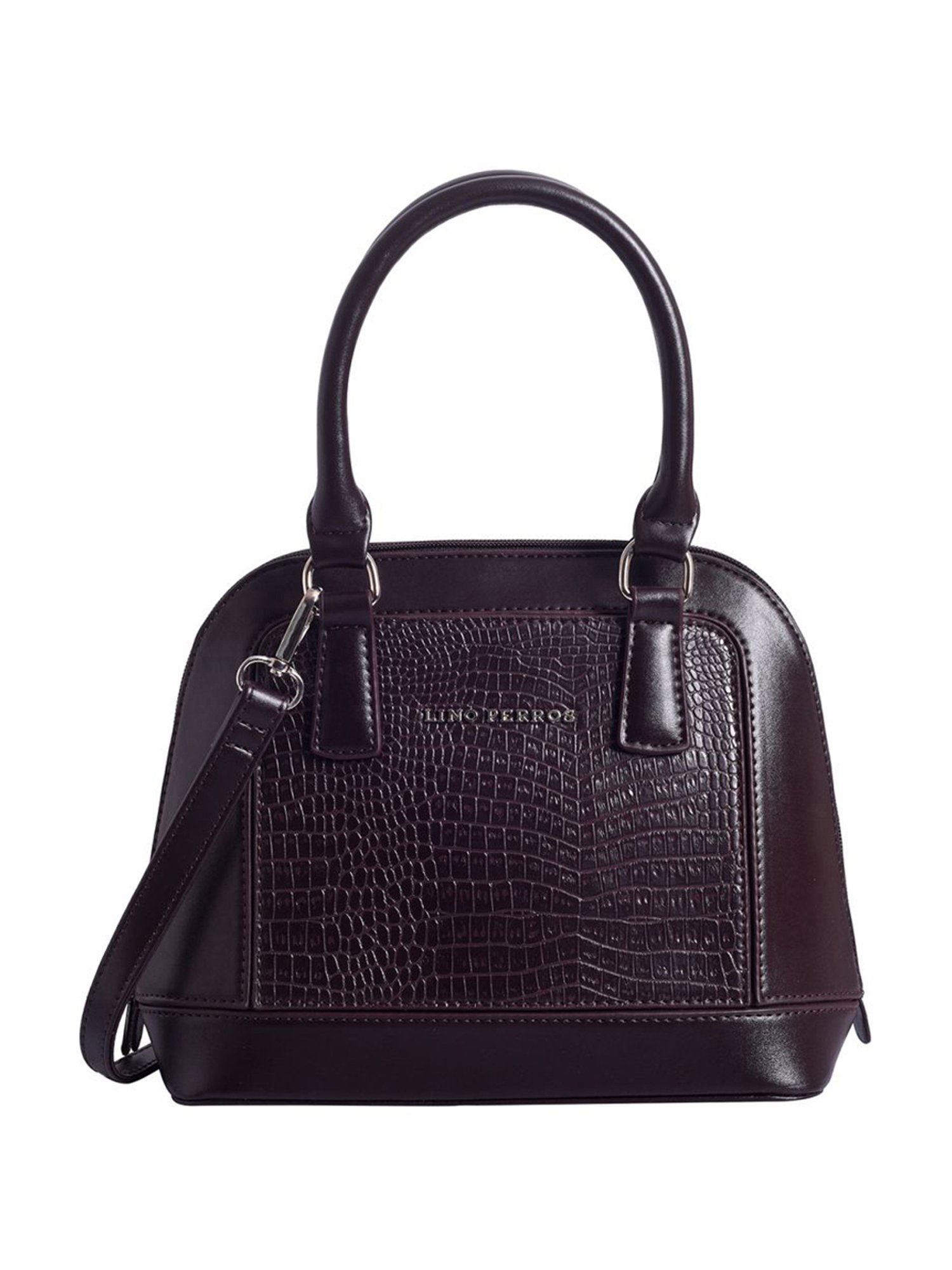 Lino Perros Brown Textured Medium Handbag