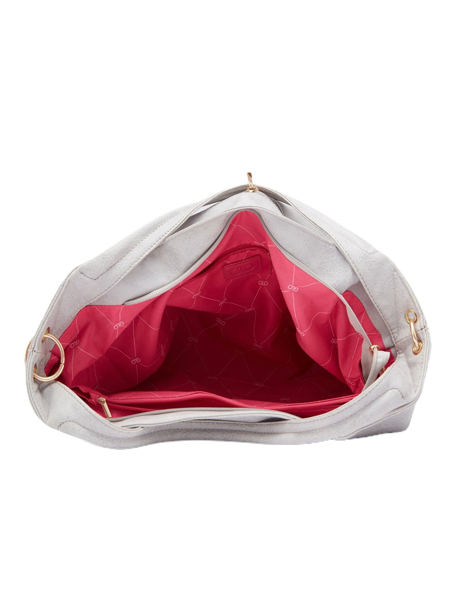 Globus Women Grey Textured Vegan Leather Hobo Bag