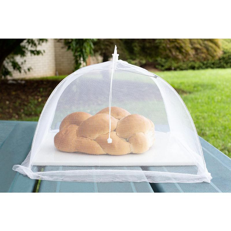 Home Basics  Square Mesh Collapsible Food Plate Cover, White