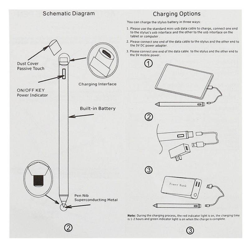 for iPad Pro Stylus Pen Drawing Capacitive Active Touch Screen Rechargeable