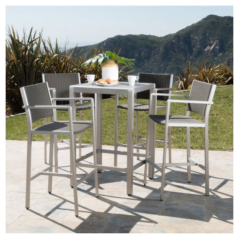 La Sola 3pc Metal Bistro Set - Black/Bronze - Christopher Knight Home