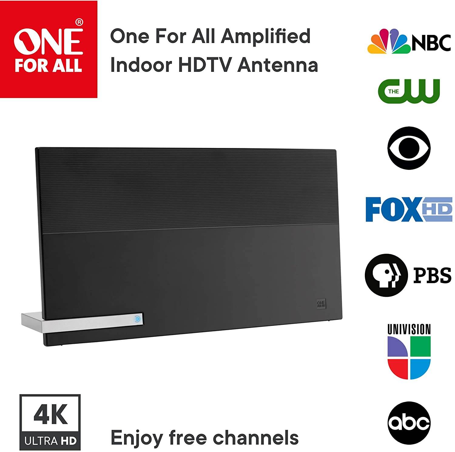 One For All 16424 Amplified Indoor Flat HDTV Antenna
