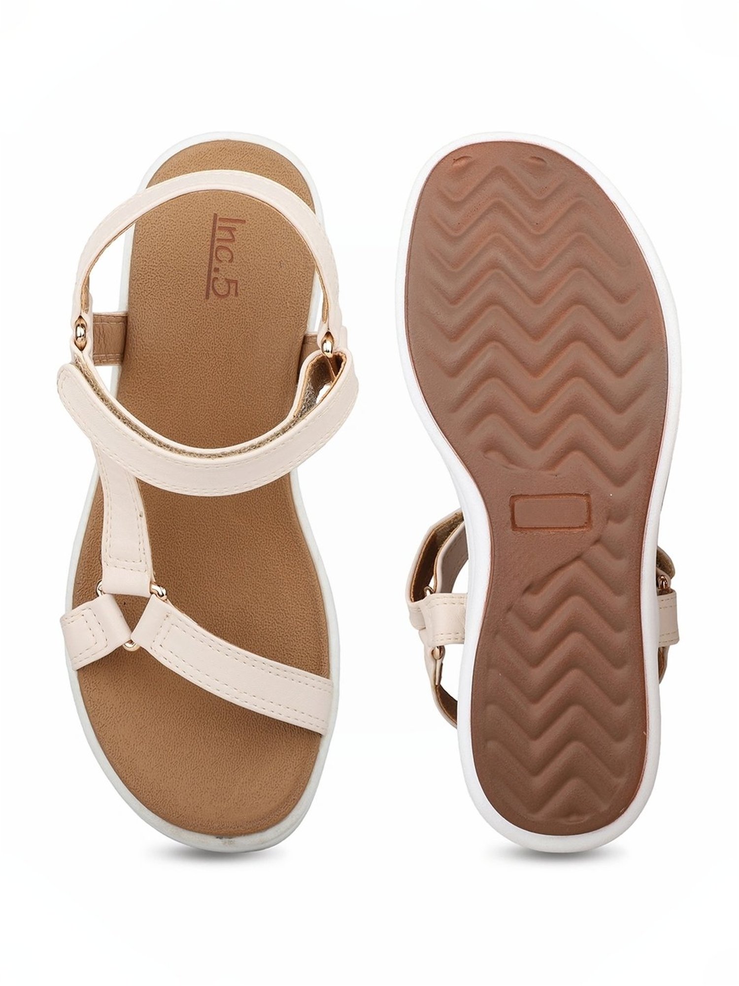 Inc.5 Women's Cream Floater Sandals