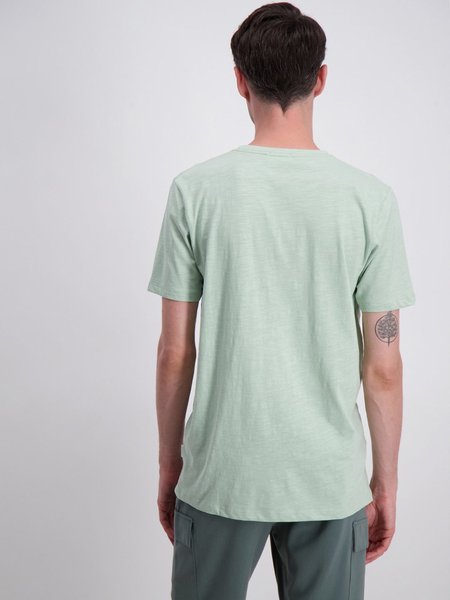 Lindbergh Mint Green Printed Round Neck T-Shirt
