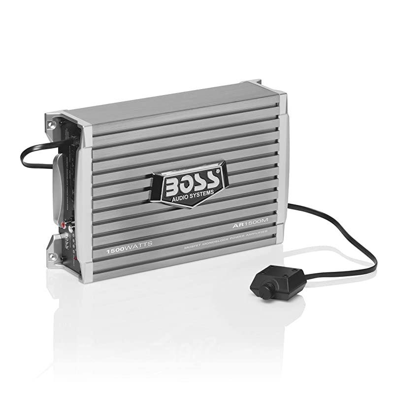 AR1500M Car Amplifier - 1500 Watts Max Power, 2 4 Ohm Stable, Class AB, Monoblock, Mosfet Power Supply, Remote Subwoofer Control
