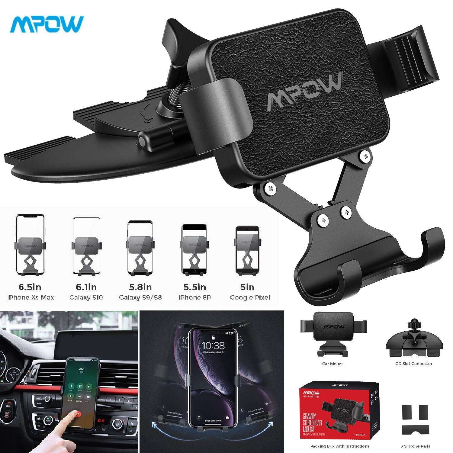 Gravity Car CD Slot Mount Cradle Holder Stand for iPhone Mobile Cell Phone