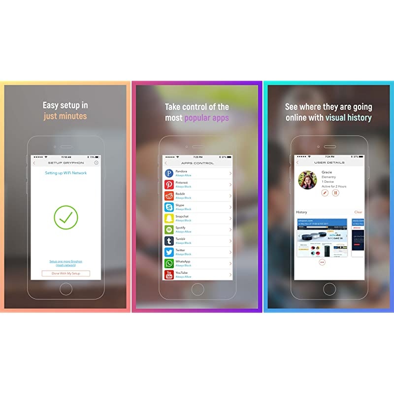 GUARDIAN Advanced Parental Control System amp Mesh WiFi Enhanced Security Router up to 1800sqft Hack Protection wAIIntrusion Detection amp ESET Malware Protection Smart Mesh WiFi System AC1200