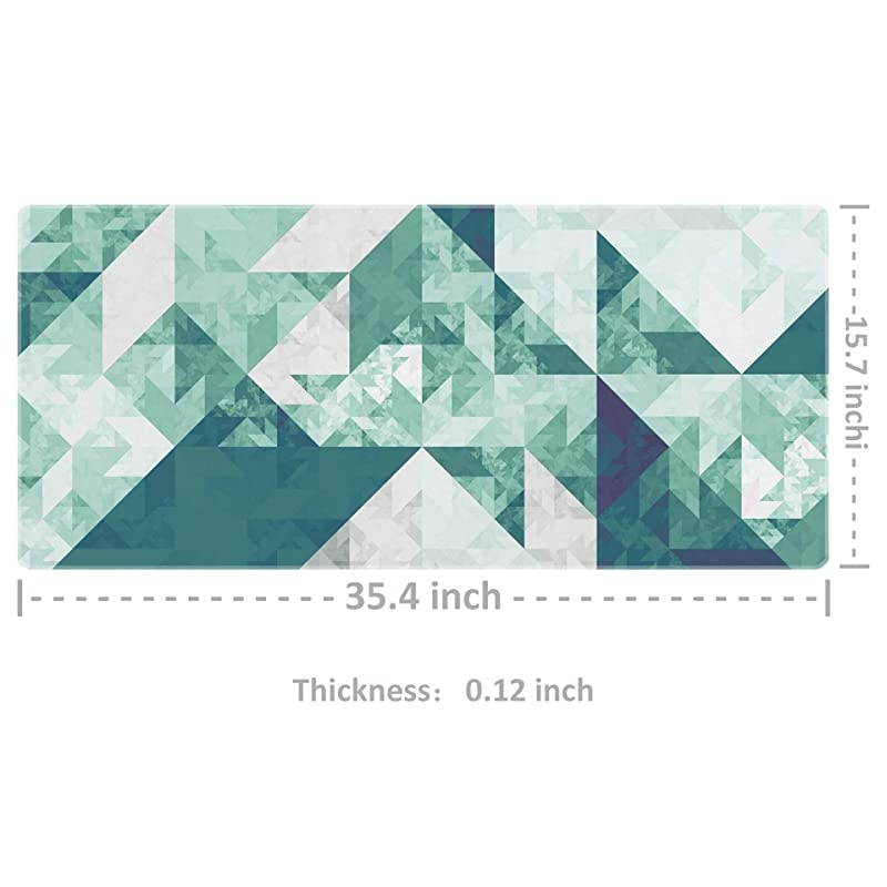 Extended Mouse Pad Large Gaming Mouse Pad- 35.4x15.7x0.12 inch Computer Keyboard Mouse Mat Non-Slip Mousepad Rubber Base and Stitched Edges for Game Players, Office, Study, Modern Design