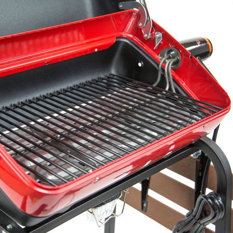 Americana Electric Cart Grill with Composite Wood Side Tables and Shelf Model 9325U - Meco