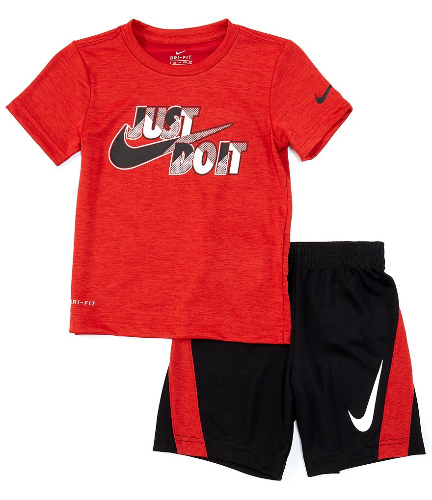 Nike Little Boys 2T-7 Short-Sleeve JDI Dropset Tee & Tricot Short Set