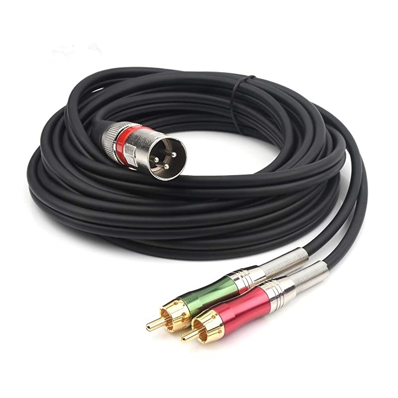 2Male to 2Male RCA Audio Cable 15Feet 10Pack