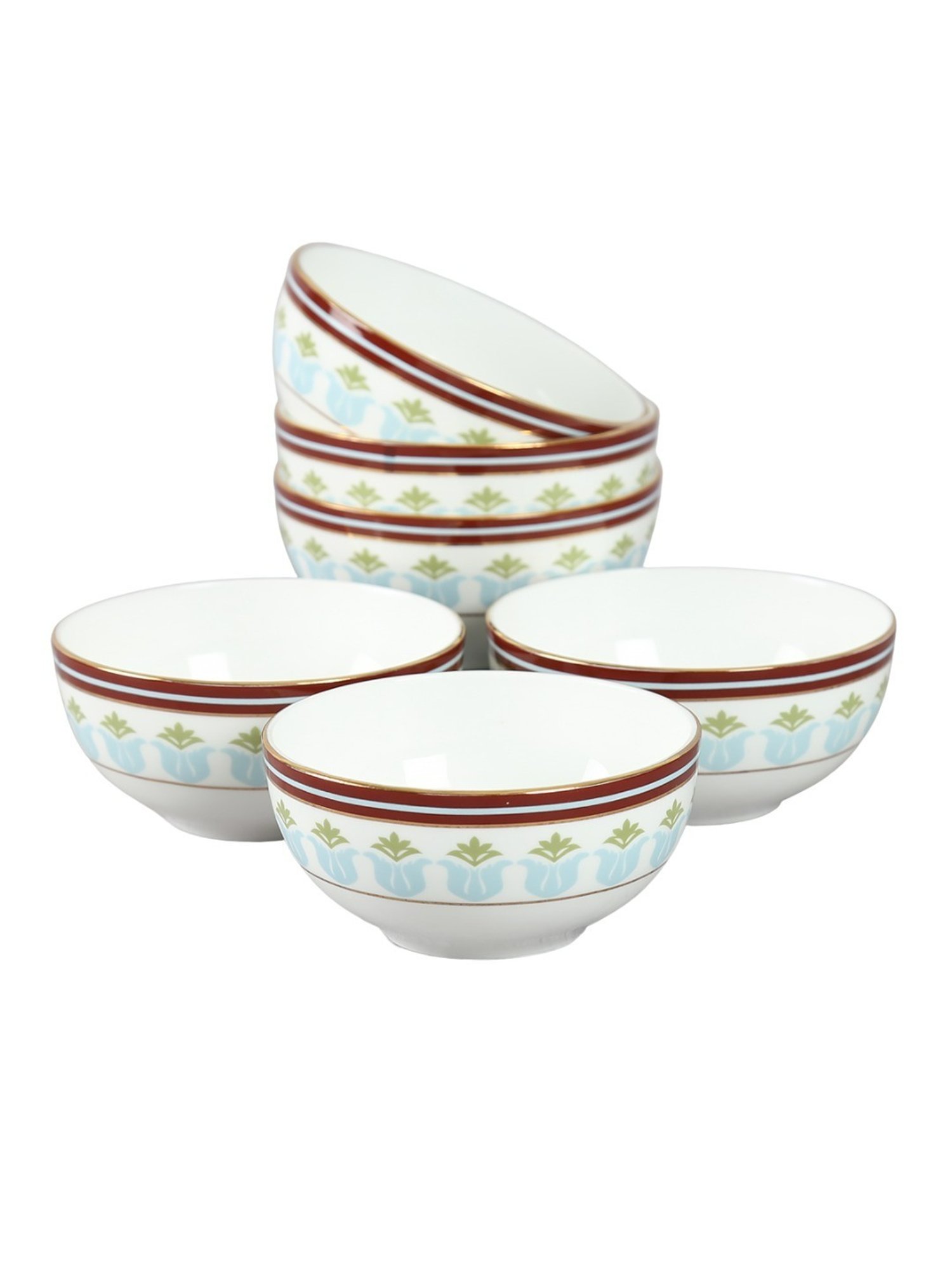 India Circus Floral Pink Bone China Dinner Set - Set Of 20