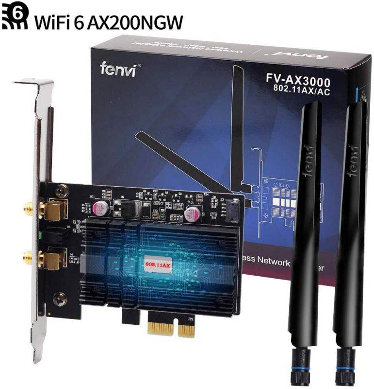 Wi-Fi 6 Gig+ AX200 BT 5.0 WiFi Card AX200NGW 802.11ac ax 3000Mbps MU-MIMO OFDMA Miracast PC Wireless Network Adapter Ultra-Fast Affordable Next-Gen PCIe WiFi Ideal for Gaming Fans