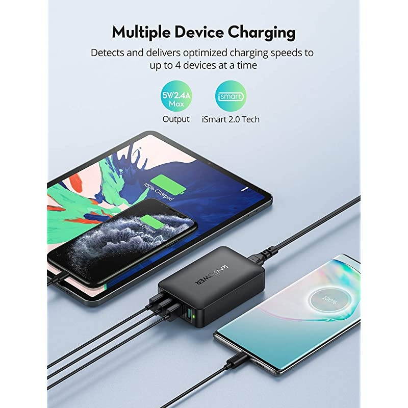 USB C Charger,  100W 2 USB C Ports PD Wall Charging Adapter with E-Mark Cable [GaN Tech Planar Transformer] for MacBook Pro Air Dell XPS iPad Pro Mini Air iPhone 12 11 Mini Pro Series