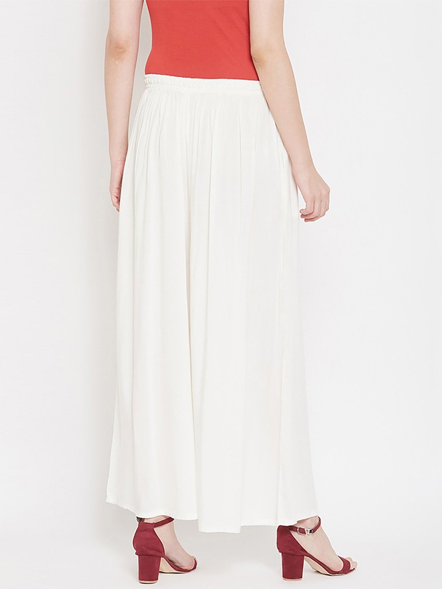 Castle Off-White Regular Fit Palazzos