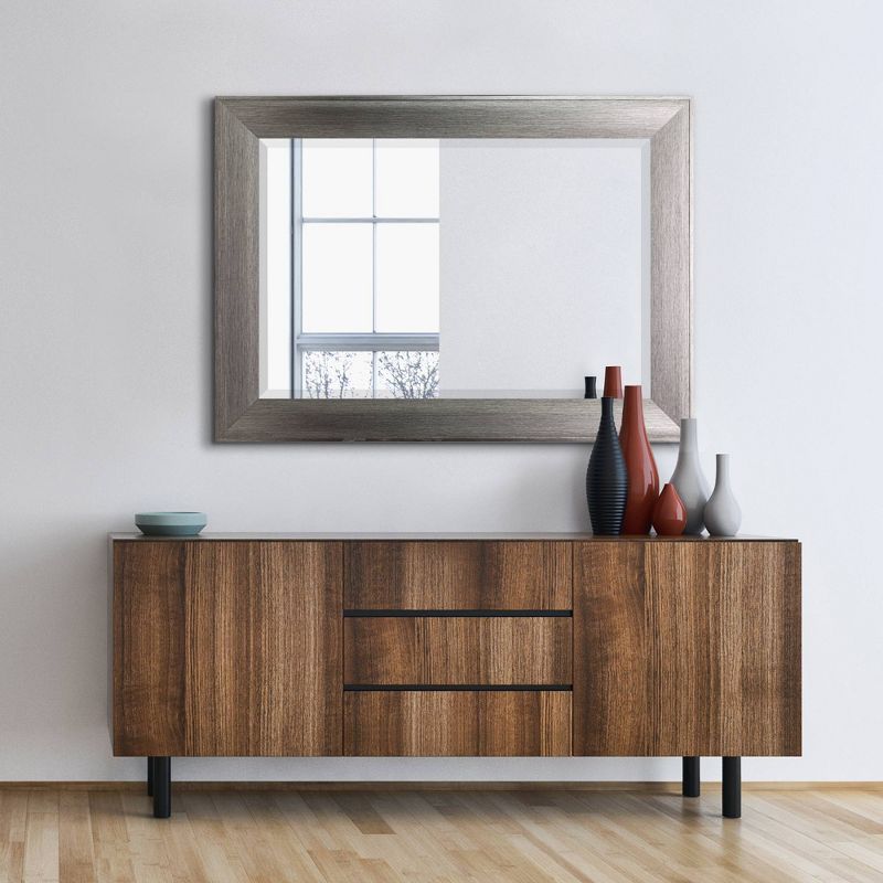 31.5" x 43.5" Metallic Raised Lip Frame Mirror Gray - Head West