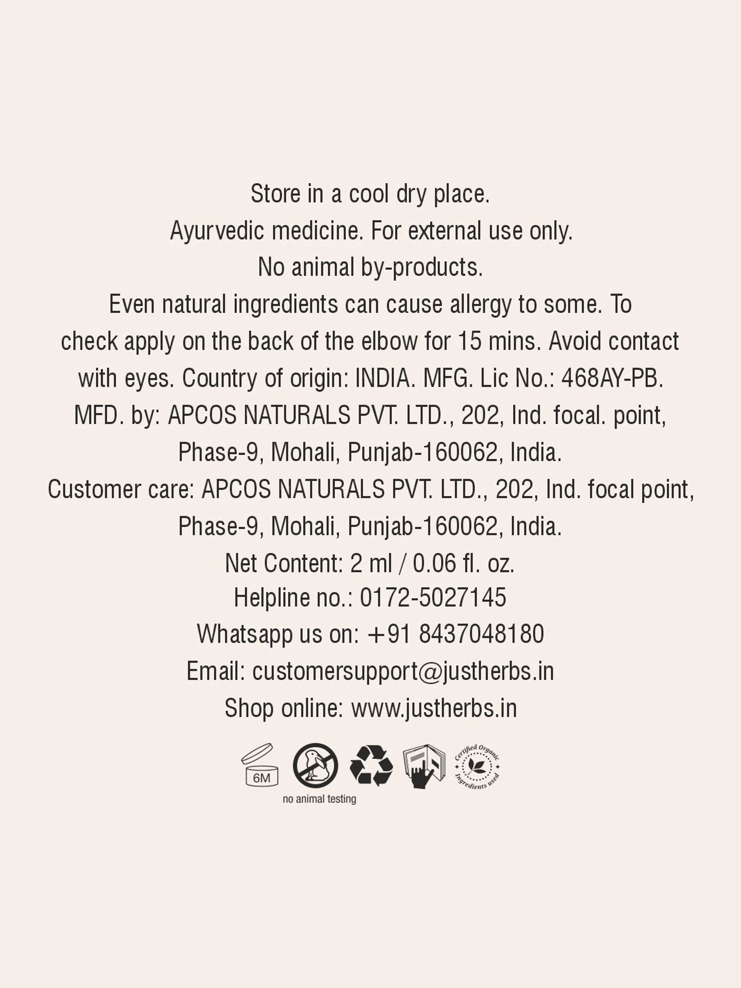 JUST HERBS Herb-Enriched Matte Liquid Lipstick Dusty Rose - 2 ml