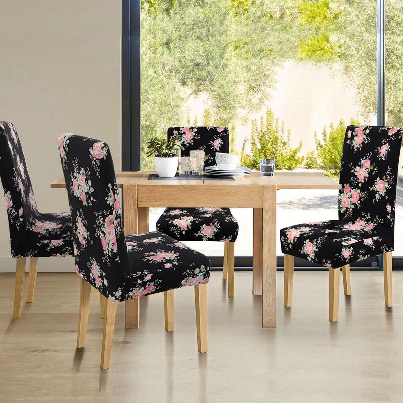 1 Pc Polyester Spandex Stretchy Removable Washable Dining Chair Slipcovers Multicolored  - PiccoCasa