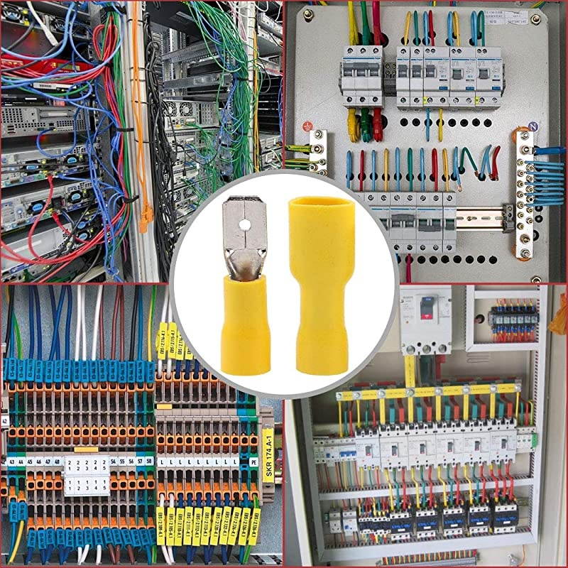 100pcs 12-10 Gauge Fully Insulated Male Female Spade Quick Splice Wire Terminals Wire Crimp Connectors Set