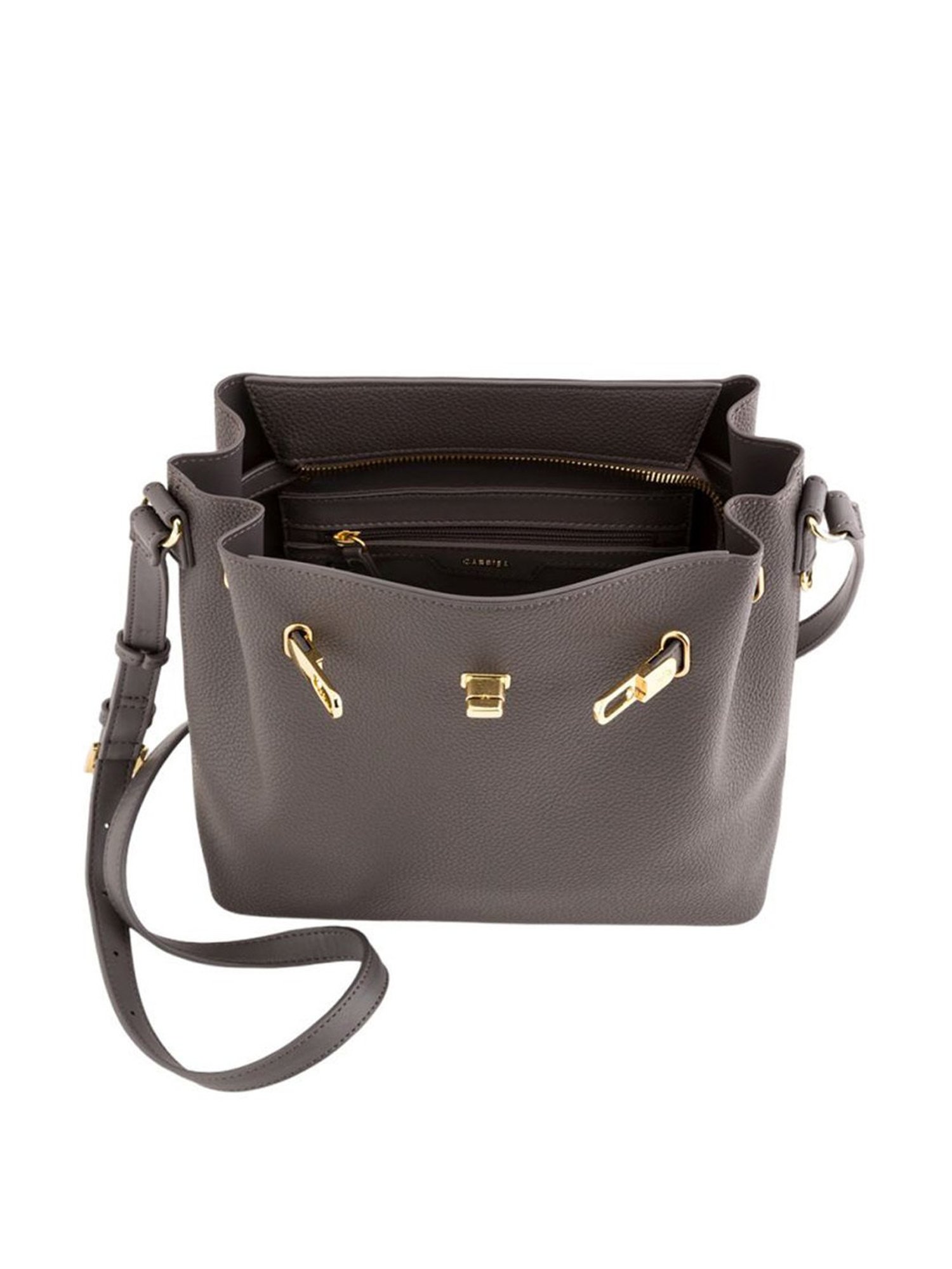 Carpisa Ermione V1 Grey Faux Leather Solid Sling Handbag