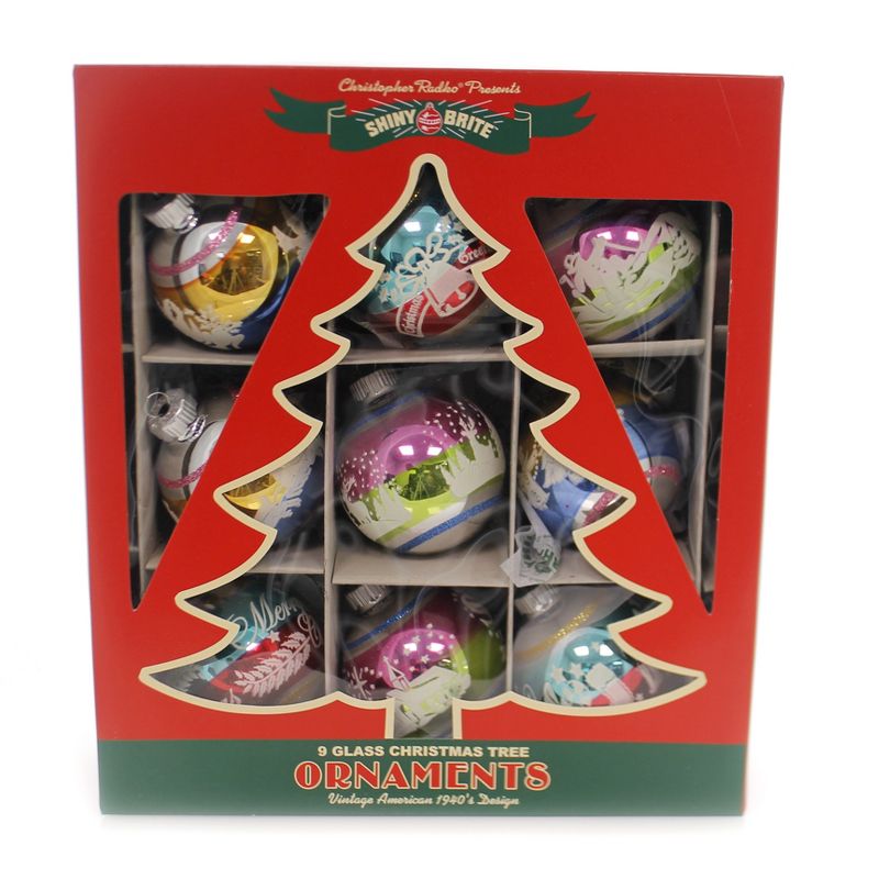 Shiny Brite 2.5" Cc Signature Flocked Christmas Confetti Ornament  -  Ornament Sets