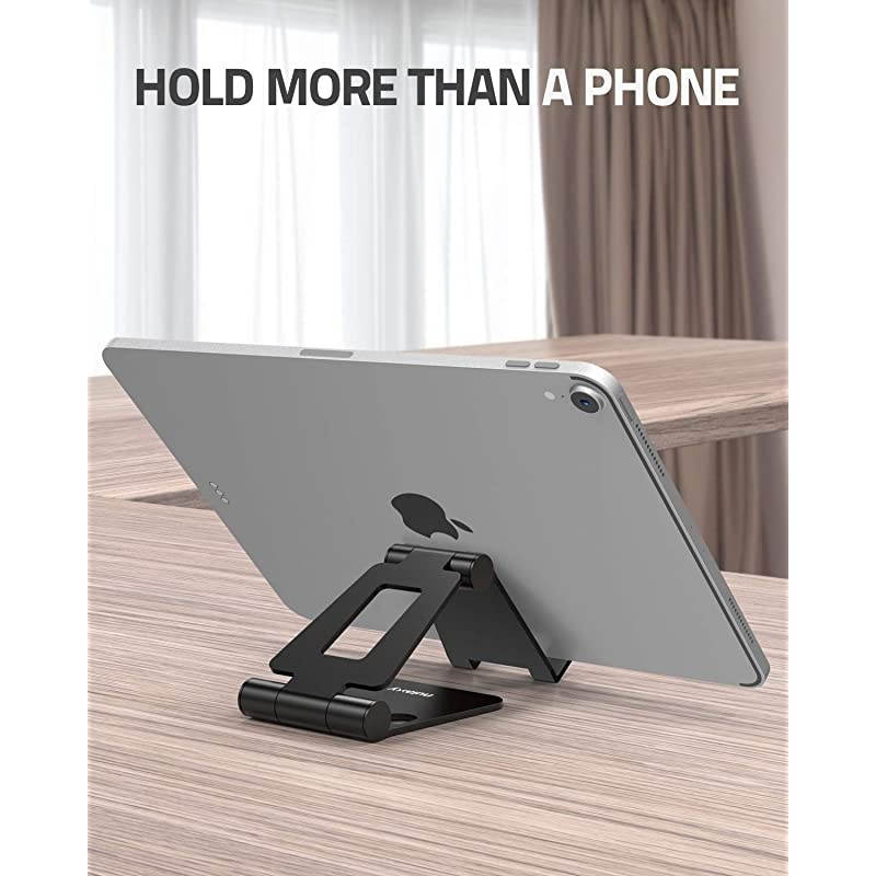 A4 Cell Phone Stand Fully Foldable Adjustable Desktop Phone Holder Cradle Dock Compatible with Phone 11 Pro Xs Xs Max Xr X 8 iPad Mini Nintendo Switch Tablets 710 All Phones