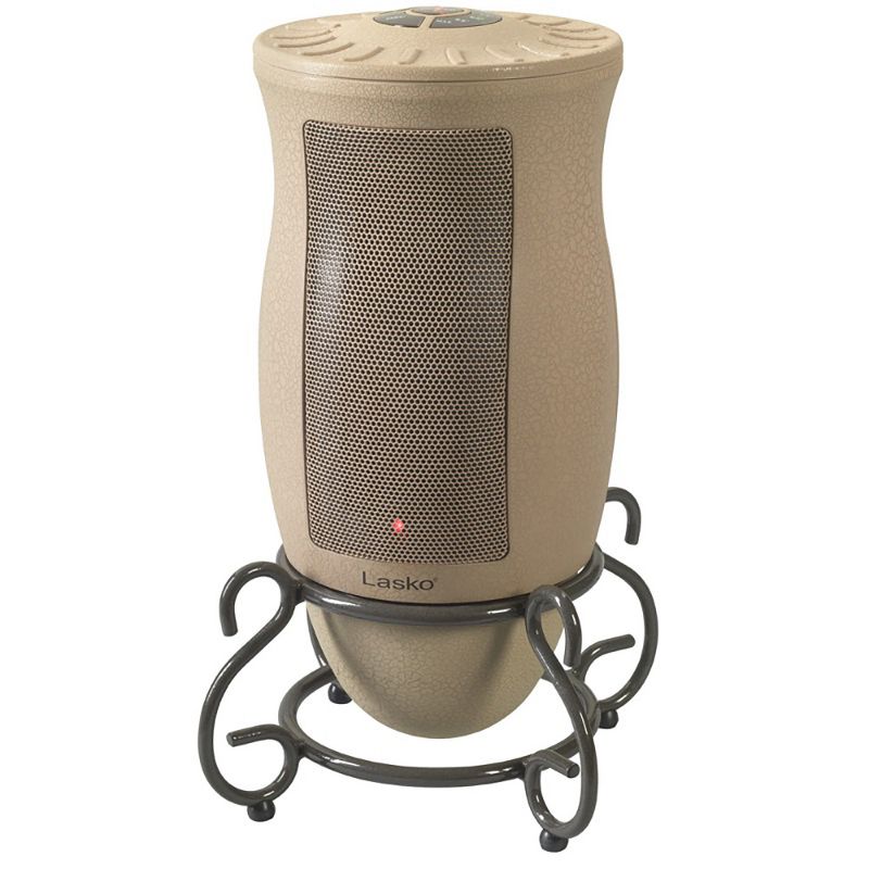 Lasko 6435 Designer Series 1500 Watt Decorative Base Oscillating Ceramic Space Heater, Tan