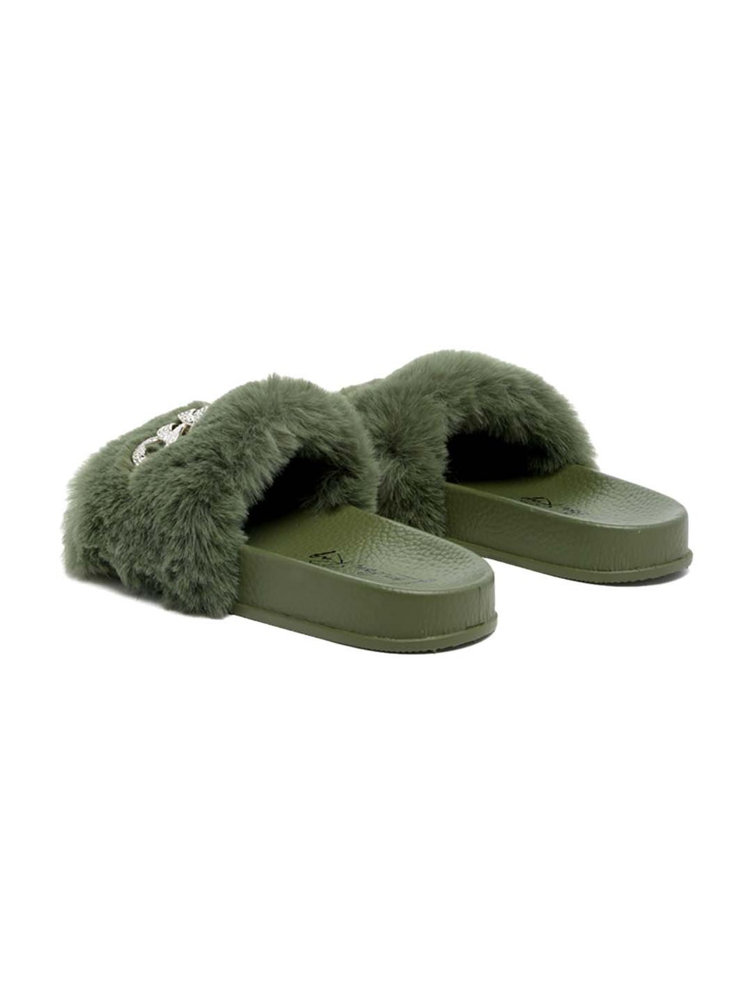 London Rag Women's Olive Casual Slides