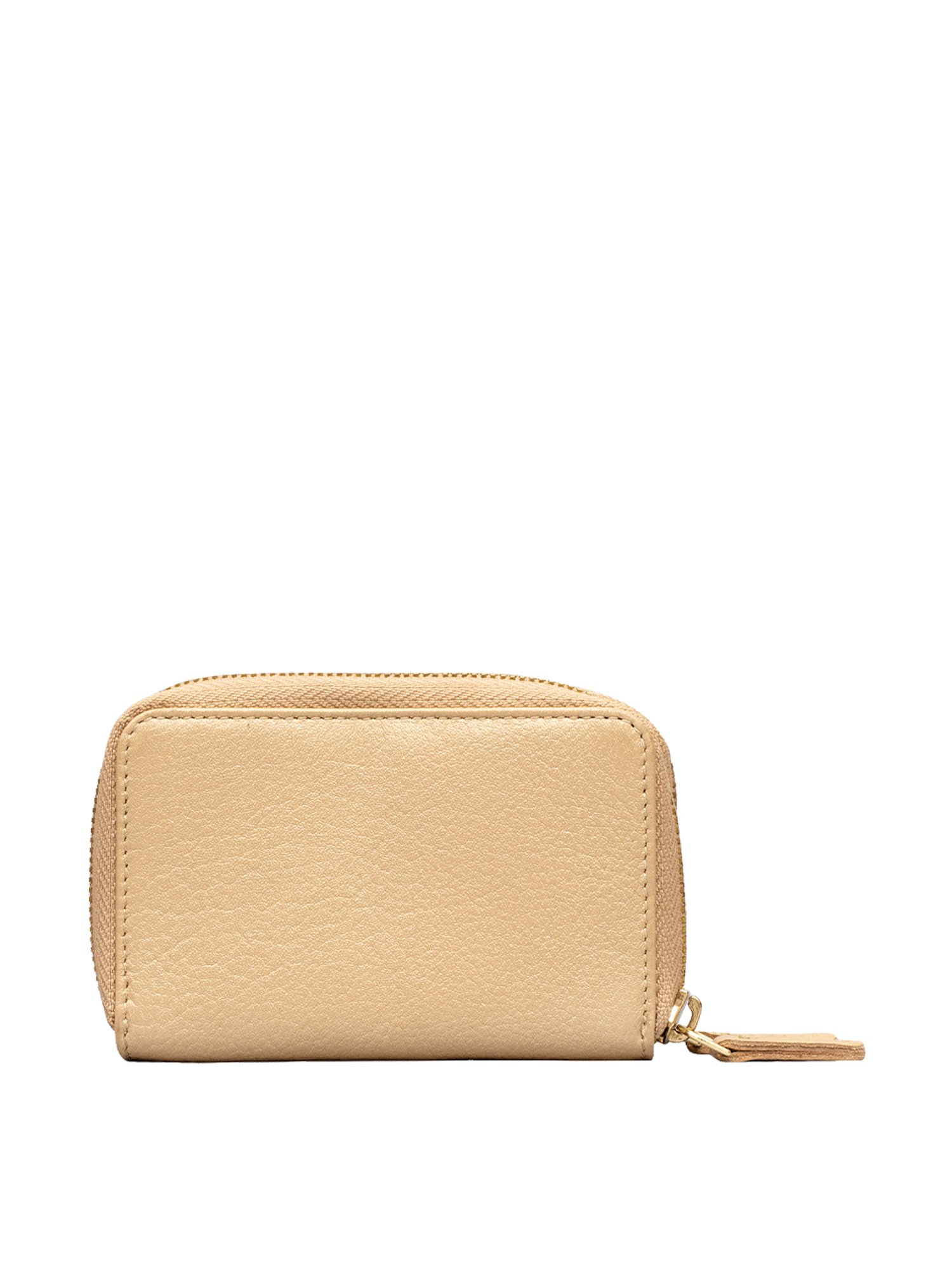 Eske Beige Solid Zip Around Wallet for Women