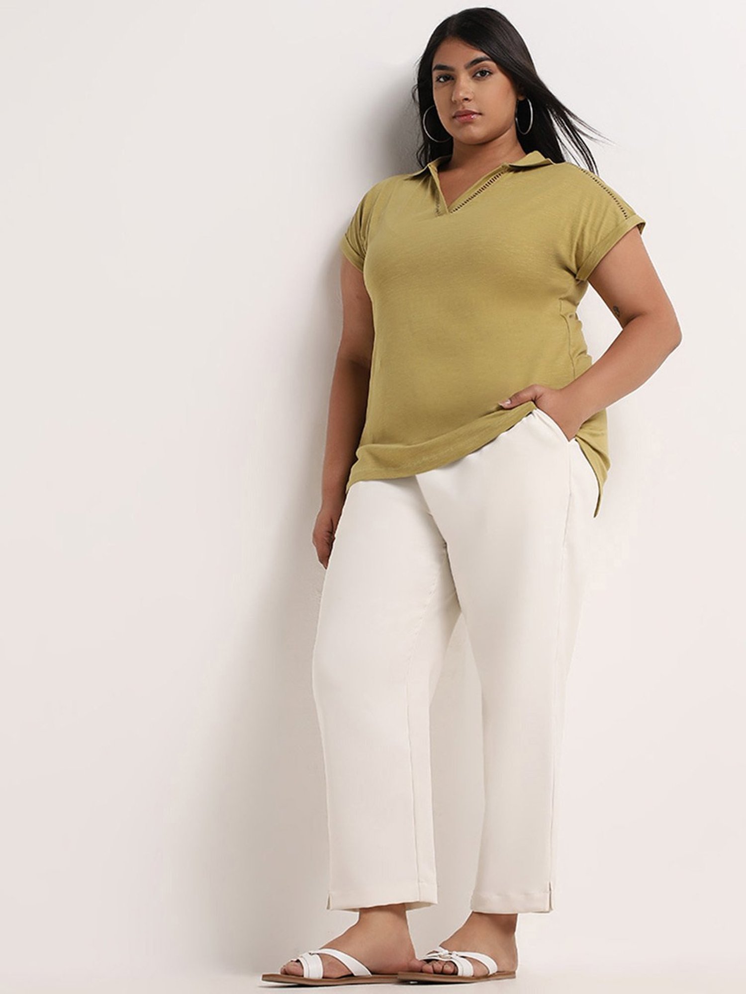 Gia by Westside Light Olive Solid Top