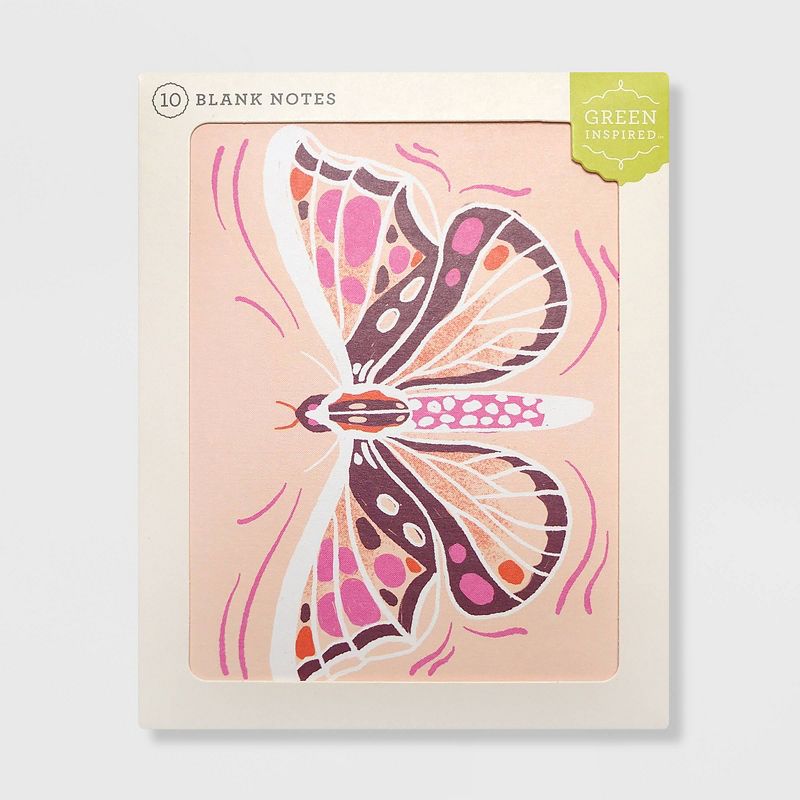Green Inspired 10ct Purple Moth Blank Cards