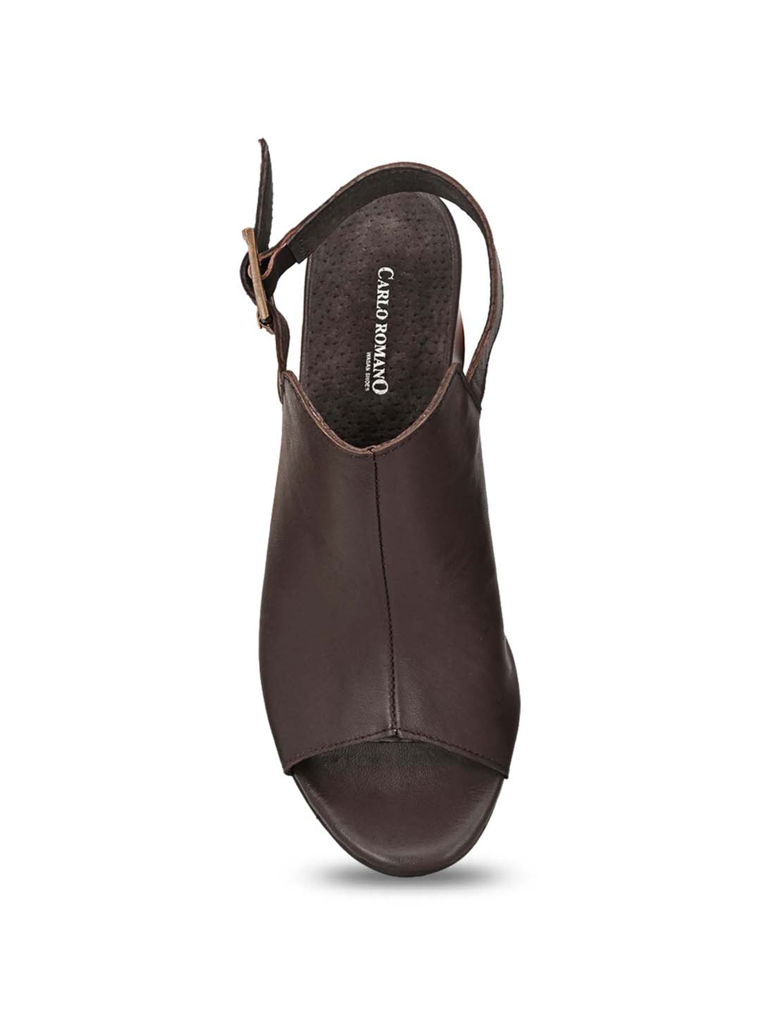 Carlo Romano Women's Brown Back Strap Sandals