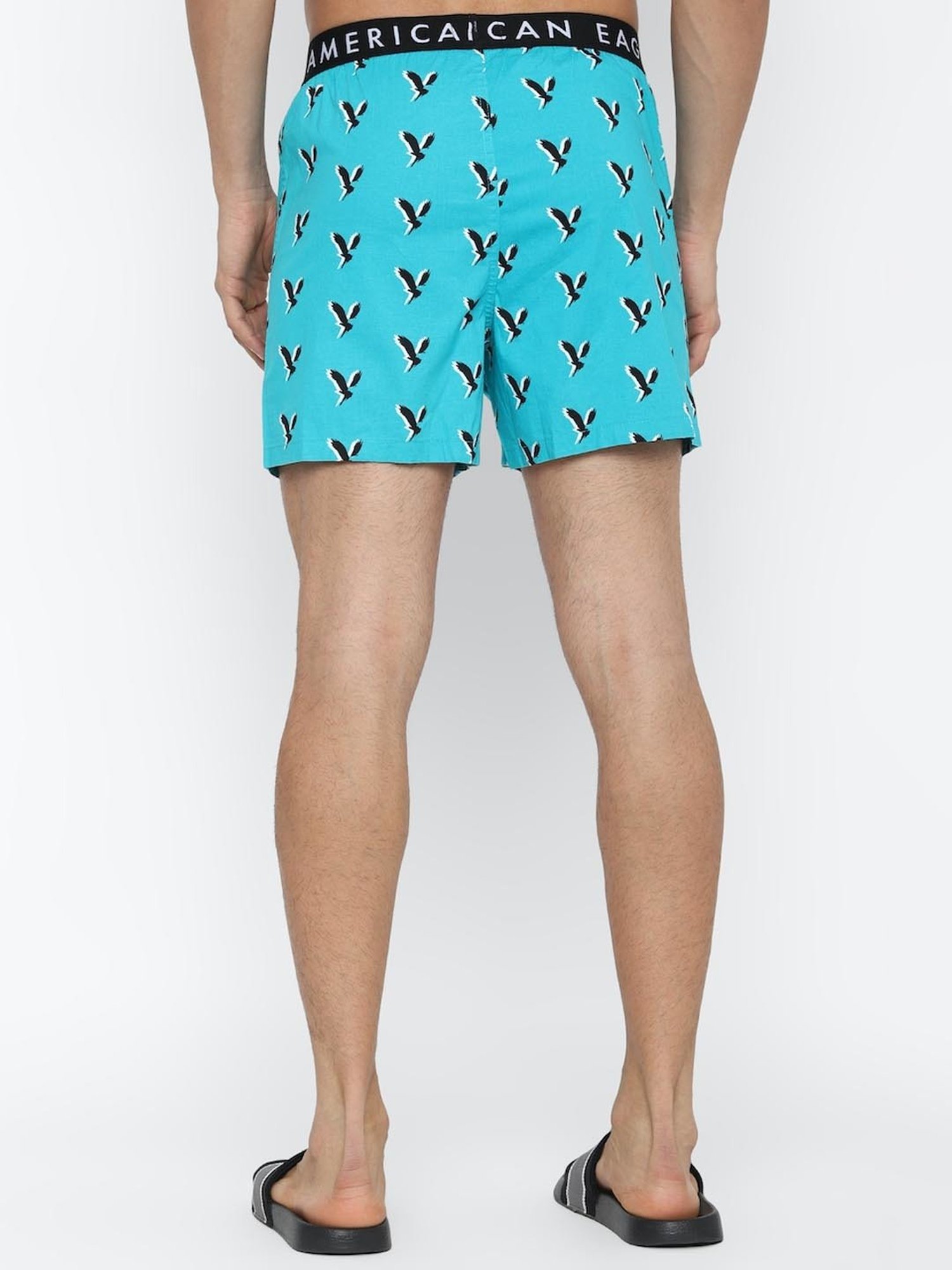 American Eagle Blue Cotton Regular Fit Printed Boxers
