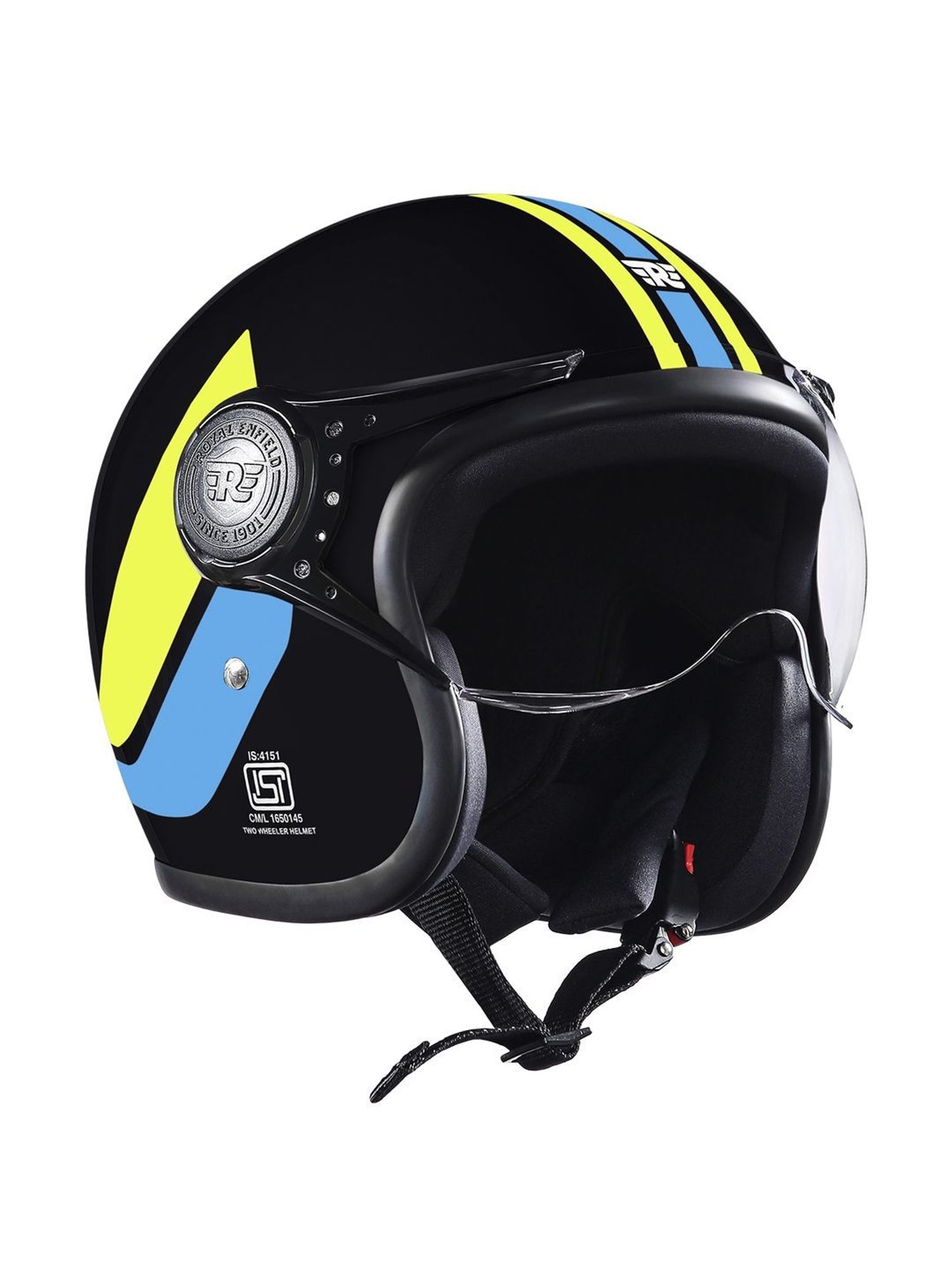 Royal Enfield Black Striped Medium Helmet
