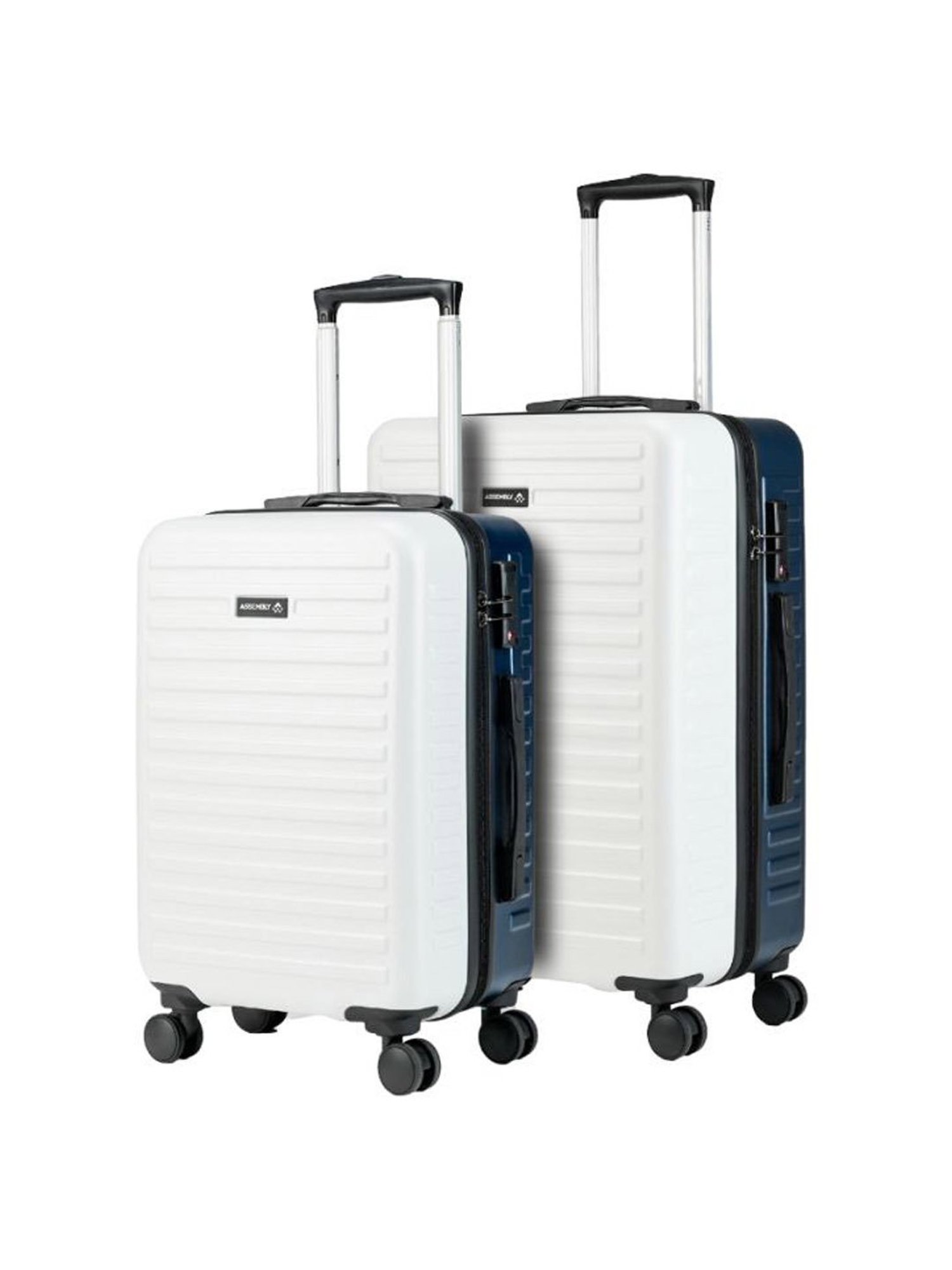 Assembly Blue & White Textured Trolley Bag Pack of 2 - 20 inch & 24 inch