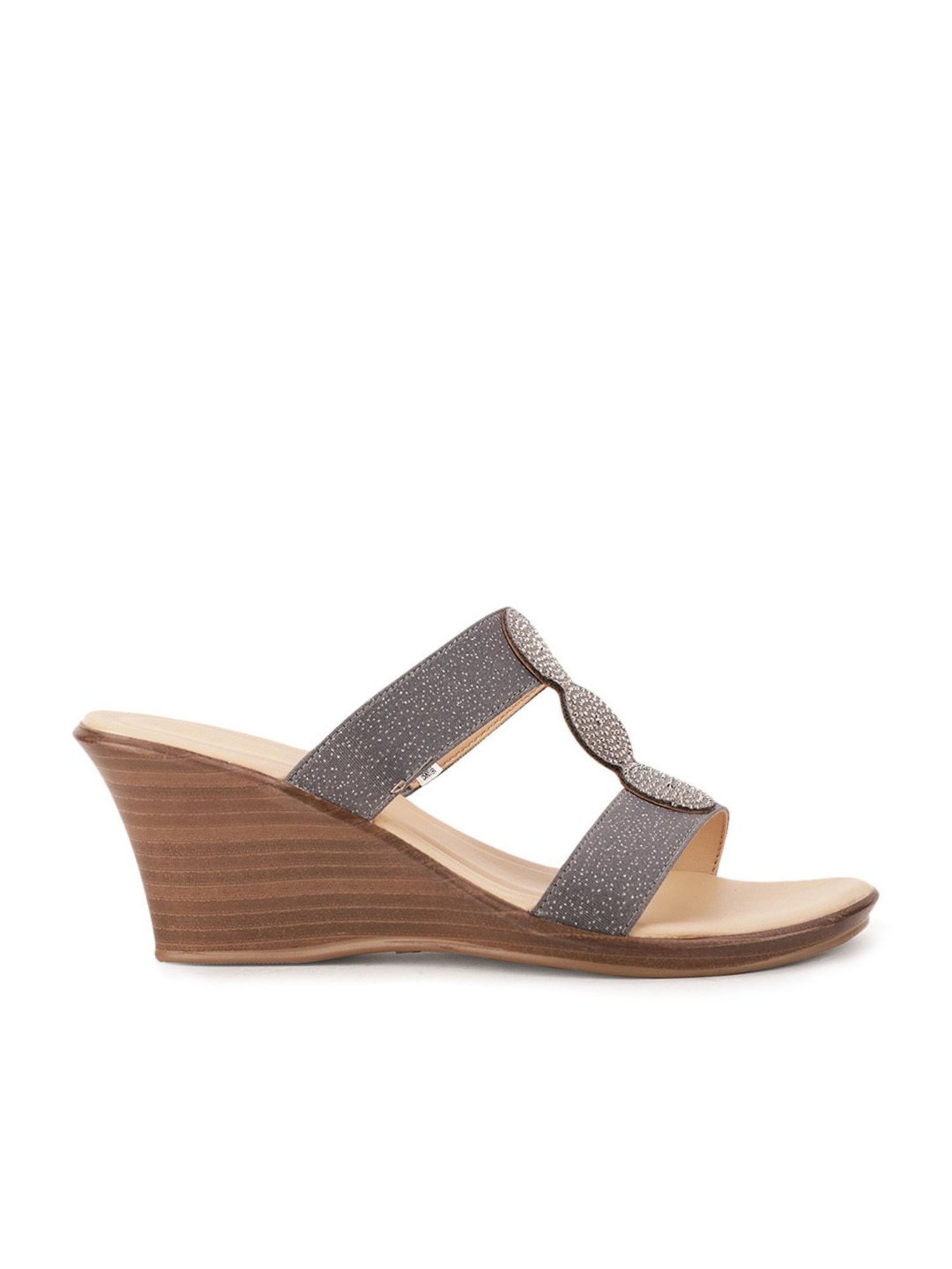 Bata Women's Grey Casual Wedges