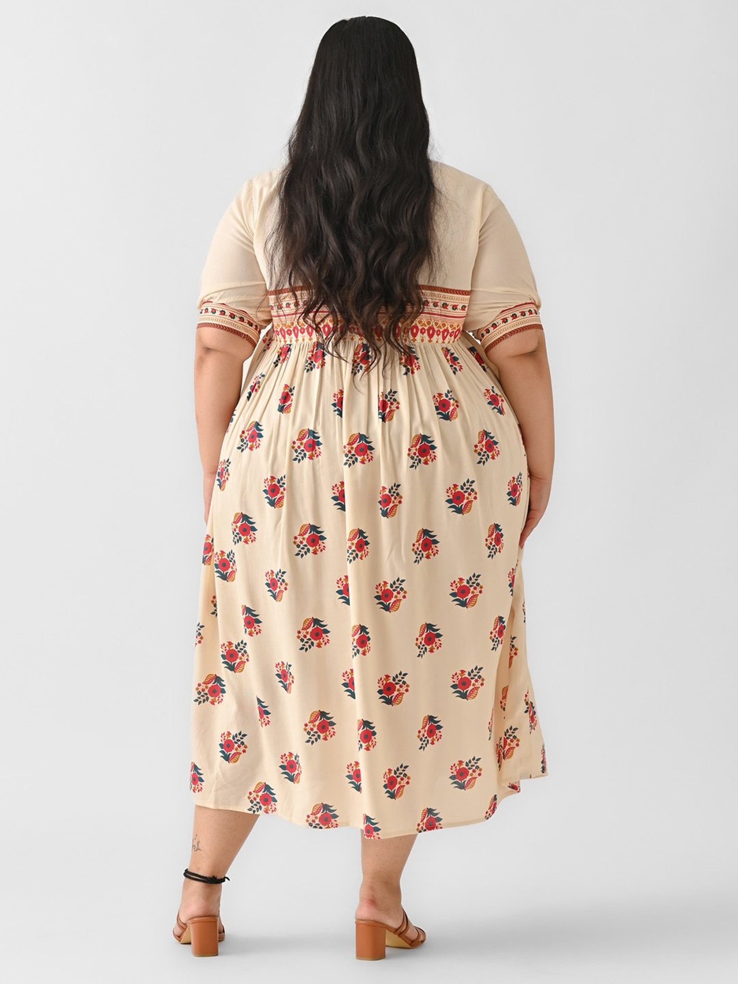 Saffron Threads Red Ethnic Dresses