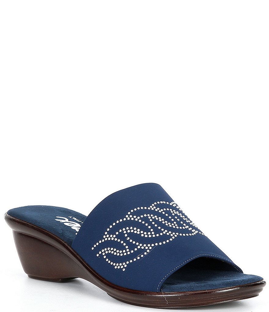 Onex Gene Rhinestone Embellished Slip-On Wedge Sandals