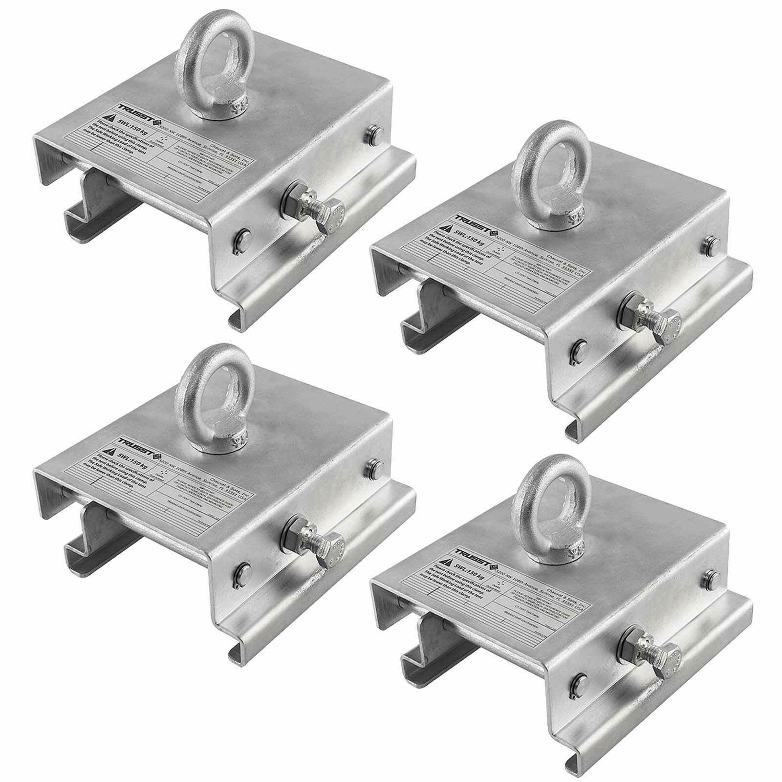 (4) Trusst CT-TENT Adjustable Clear Span Tent Clamps for Keder Grooved Beams