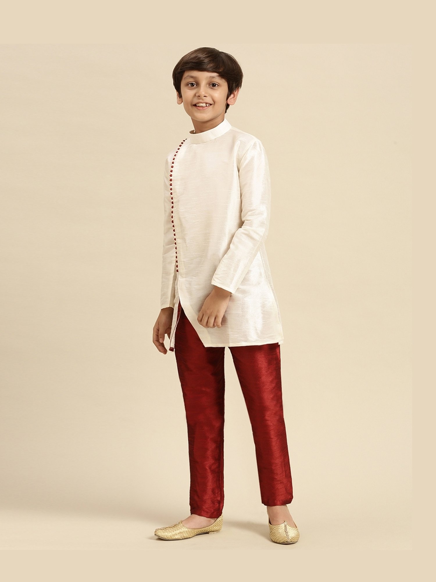 Sanwara Kids Cream Regular Fit Kurta
