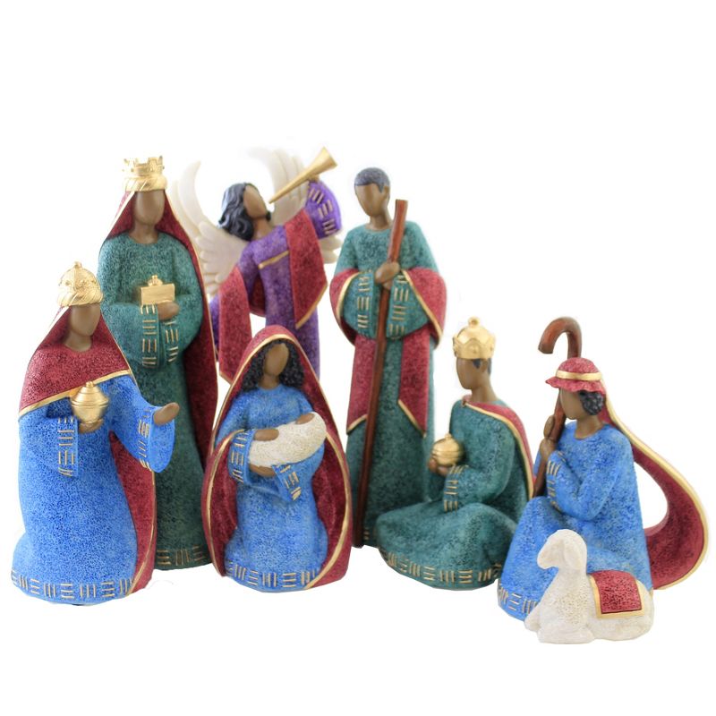 Black Art 11.5" Nativity Set/7 Mary Joseph Jesus  -  Decorative Figurines