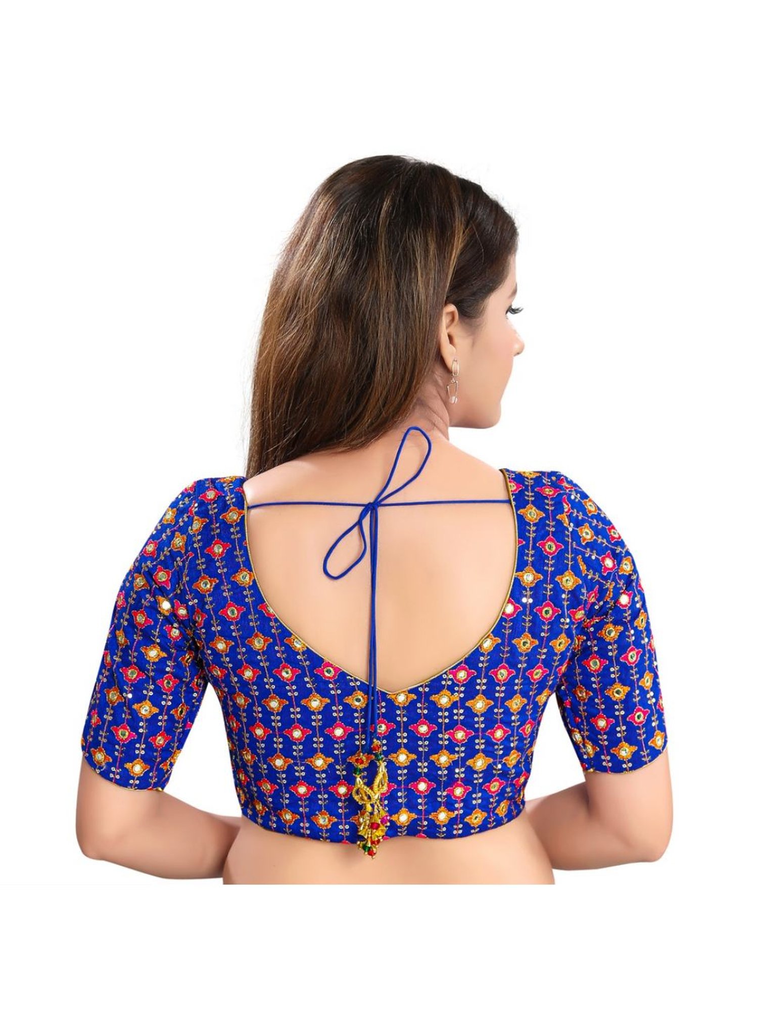 Salwar Studio Royal Blue Embroidered Blouse