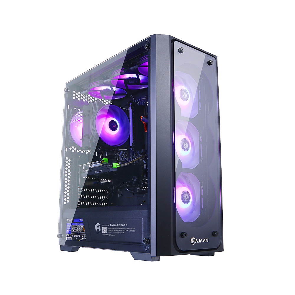 HAJAAN Wind W50 Gaming Desktop Tower PC - AMD Ryzen 5 3600 Hexa-Core Processor up to 4.2GHz, 16GB DDR4 RAM, 512GB SSD + 1TB HDD, Nvidia GeForce GTX 1650 4GB, WIFI -Windows 10 Home