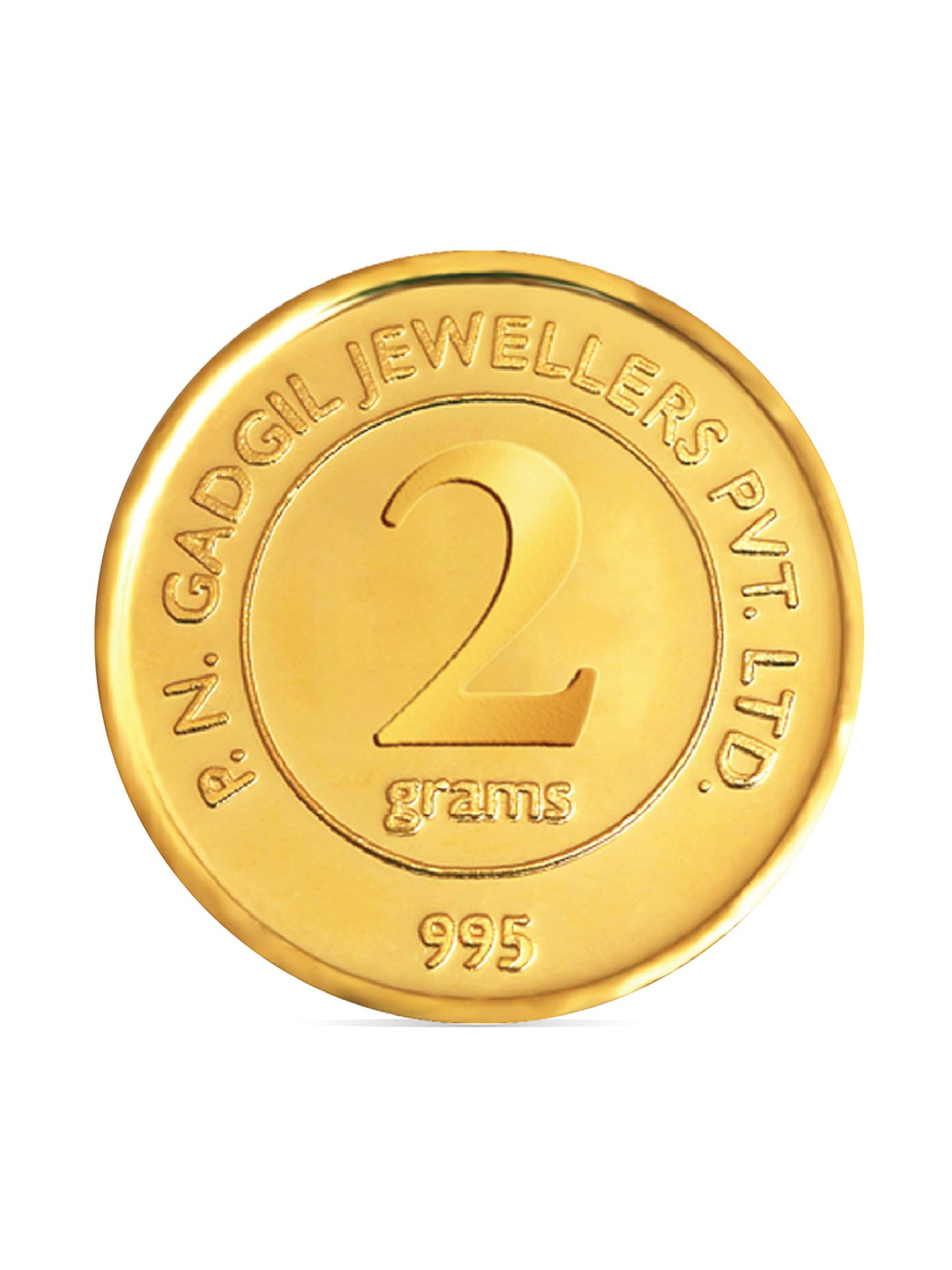 P.N.Gadgil Jewellers 24k (995) 2gm PNG Yellow Gold Coin