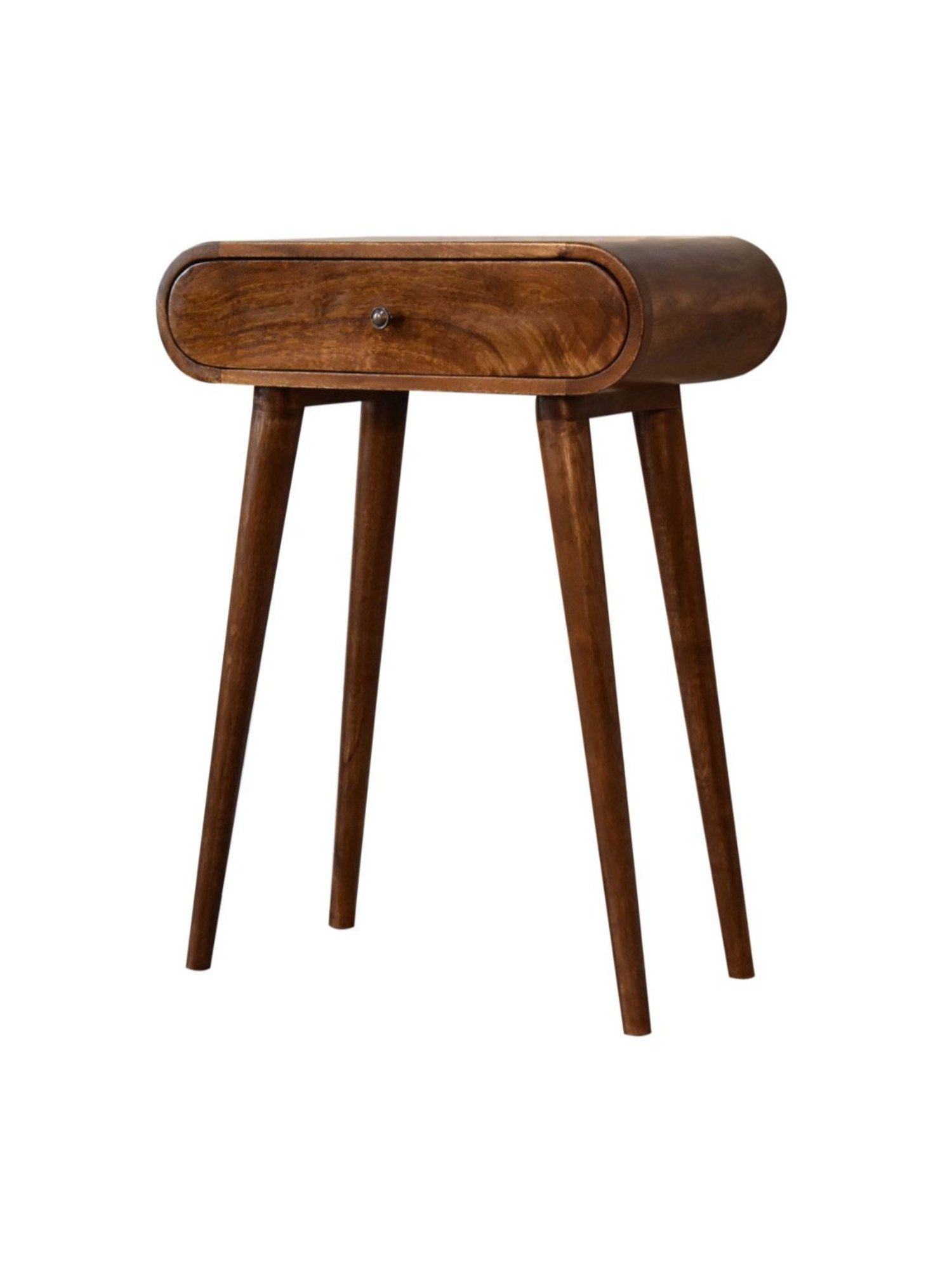 Artisan Furniture Mini Rounded Chestnut Brown Wood Console Table