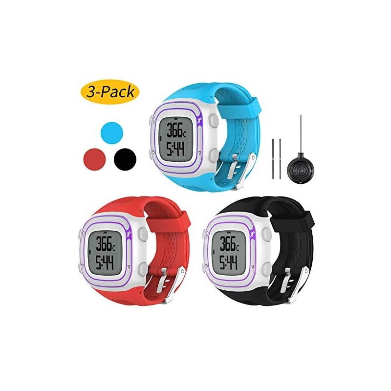 Watch Band Compatible with Garmin Forerunner 10 Forerunner 15 Running Watch Soft Silicone Replacement Wristband for Garmin Forerunner 1015 Smart Watch Women Men