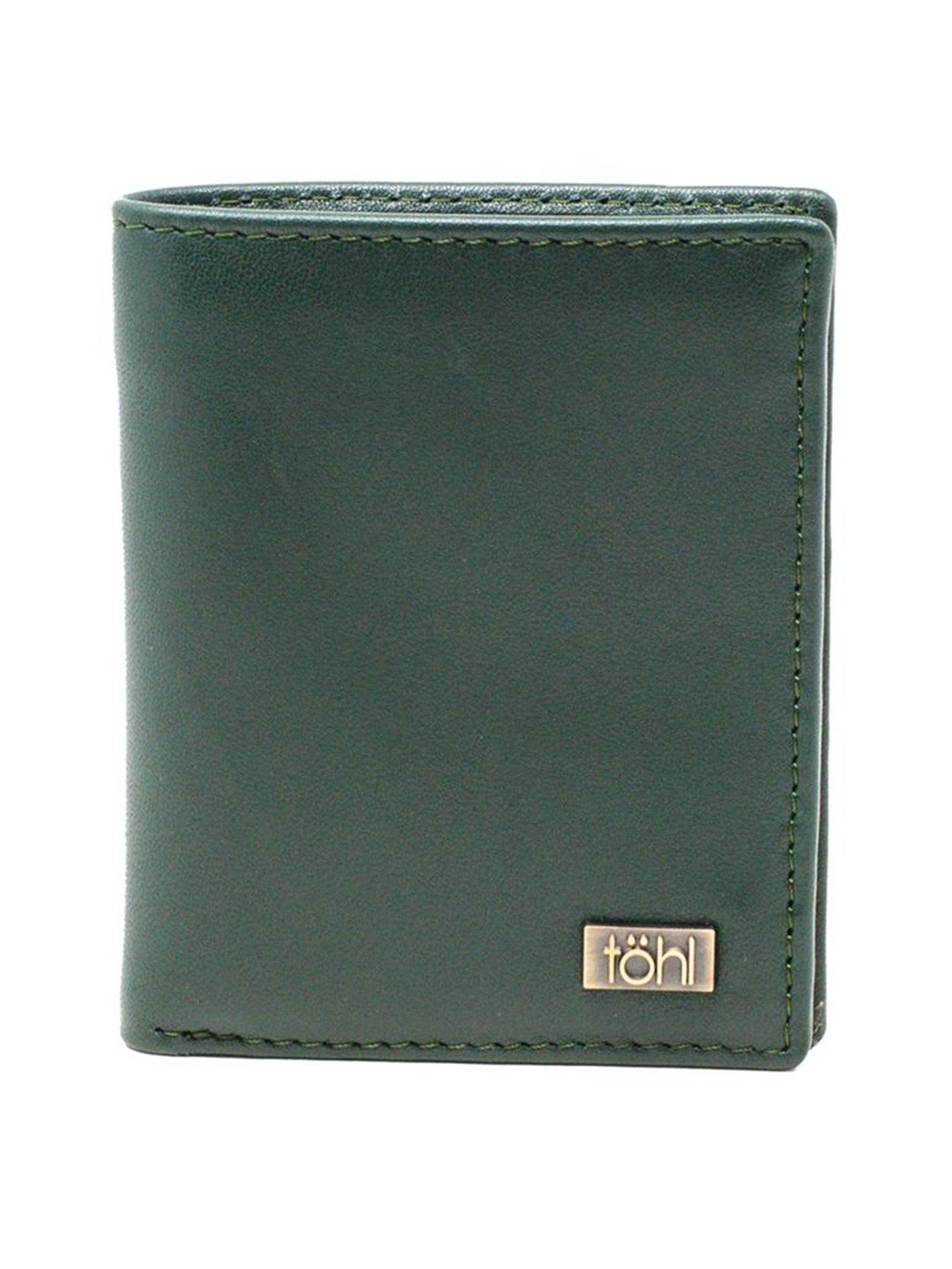 Tohl Ravello Green Casual Leather Bi-Fold Wallet,Card Holder & Key Tag Set for Men