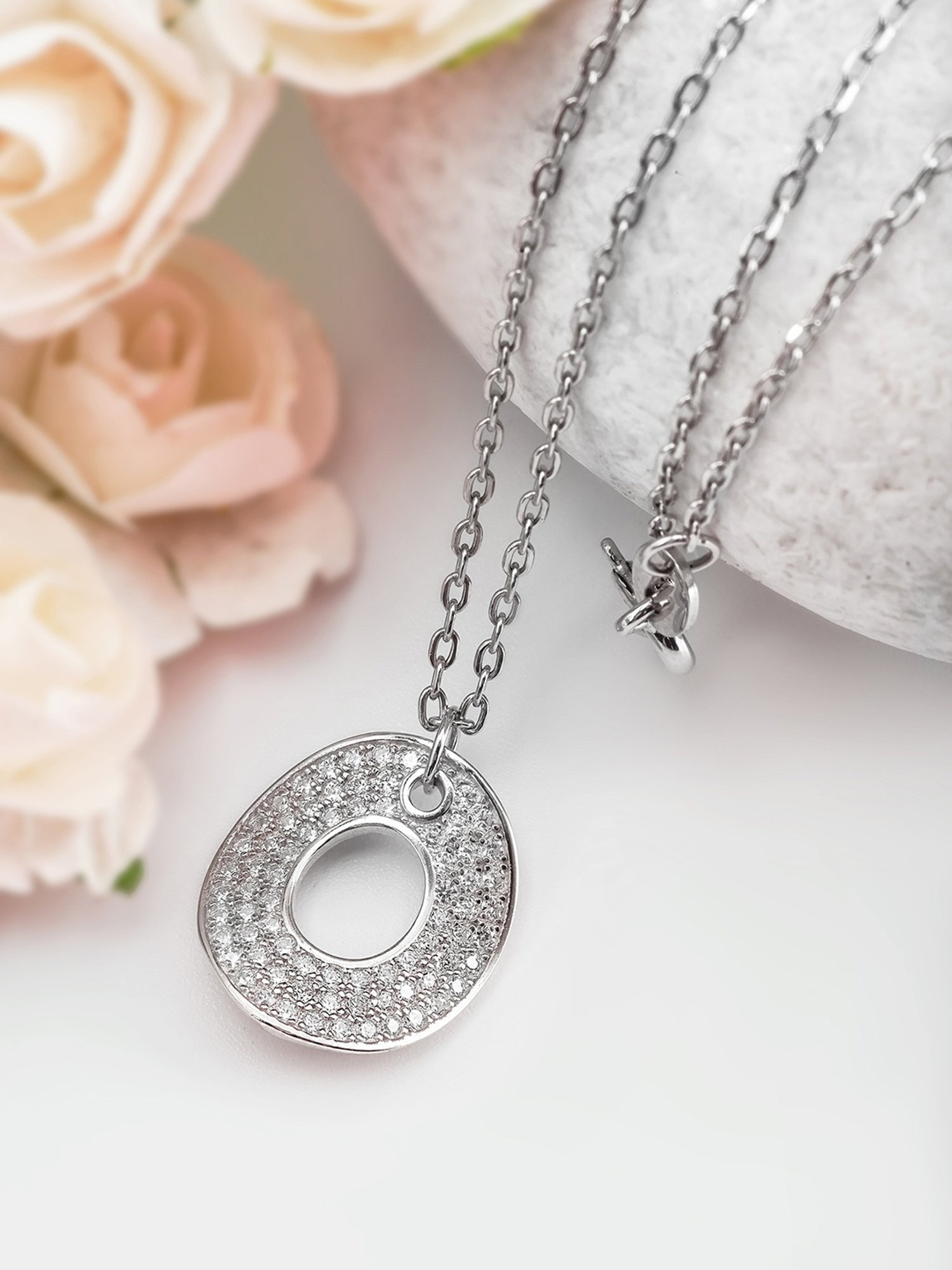 Silberry 92.5 Sterling Silver Shield Necklace